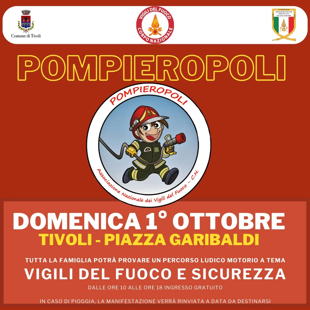 Immagine di Pompieropoli: a Tivoli domenica 1 ottobre una giornata con i vigili del fuoco